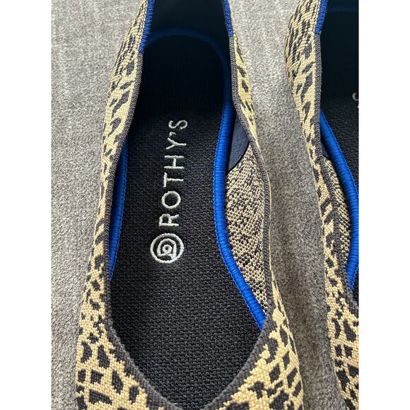 ROTHY'S Pointed Toe Ballet Flat Leopard Print RETIRED Like New Size 10.5 - Picture 3 of 12